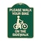 Signmission Pavement Stencil Please Walk Your Bike on Sidewalk Heavy-Gauge Alum Sign, 24" x 18", G-1824-23338 A-DES-G-1824-23338 - alternate 1